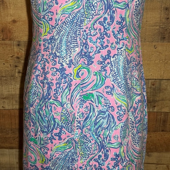 NWT Lilly Pulitzer Maurina Linen Shift Dress in Lilac Rose We Mermaid It size 4 - Picture 10 of 14